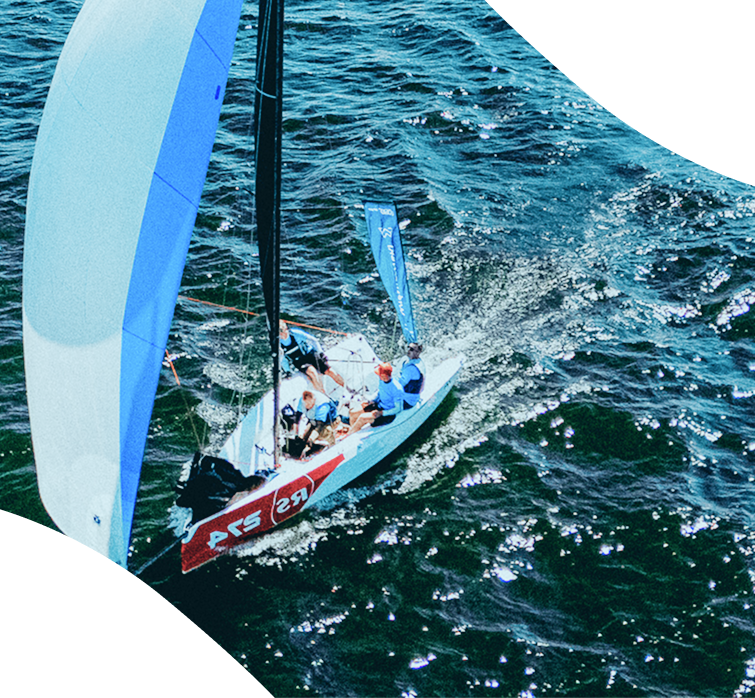 Sailing boat on water at Nowy Sztynort